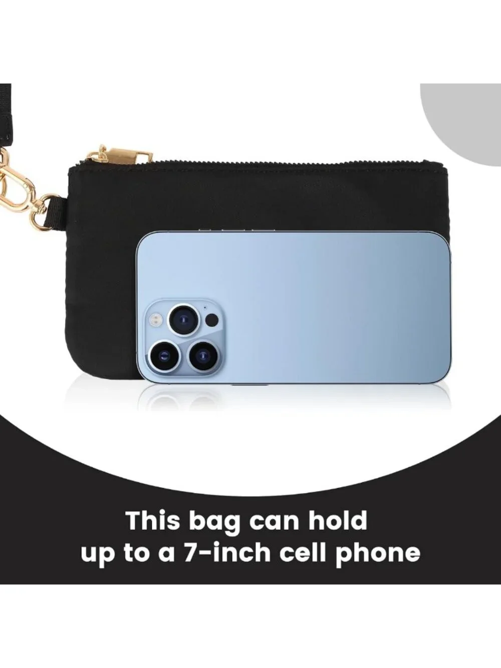 Chic Mini Zip Around Wristlet Wallet & Dual Pouch Keychain Coin Purse for Women